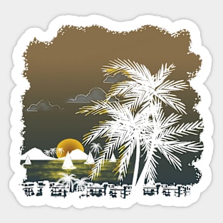 Palm Sunset Sticker